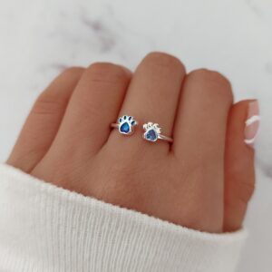Anillo huellitas azules