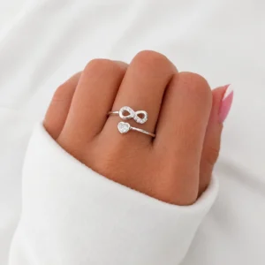 Anillo corazon infinito cubics