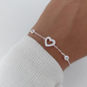 Pulsera corazon calado fina