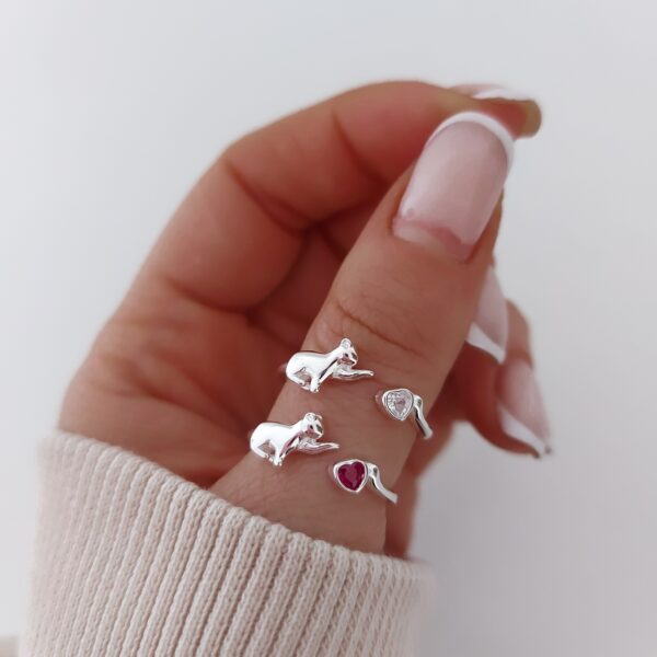 Anillo gatito corazon regulable new